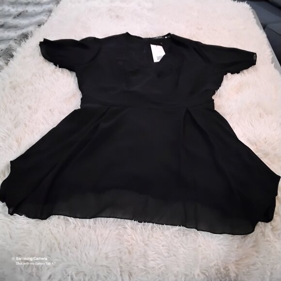 Amzplus Shear Black Romper/Loungewear, Blouse & Built-in with Panty NWT 3XL - Picture 3 of 6